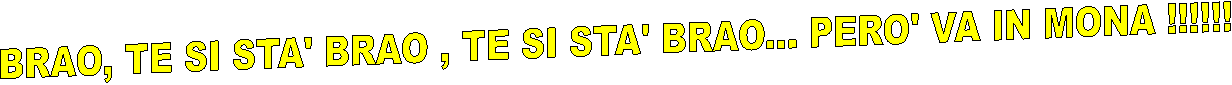 BRAO, TE SI STA' BRAO , TE SI STA' BRAO PERO' VA IN MONA !!!!!!